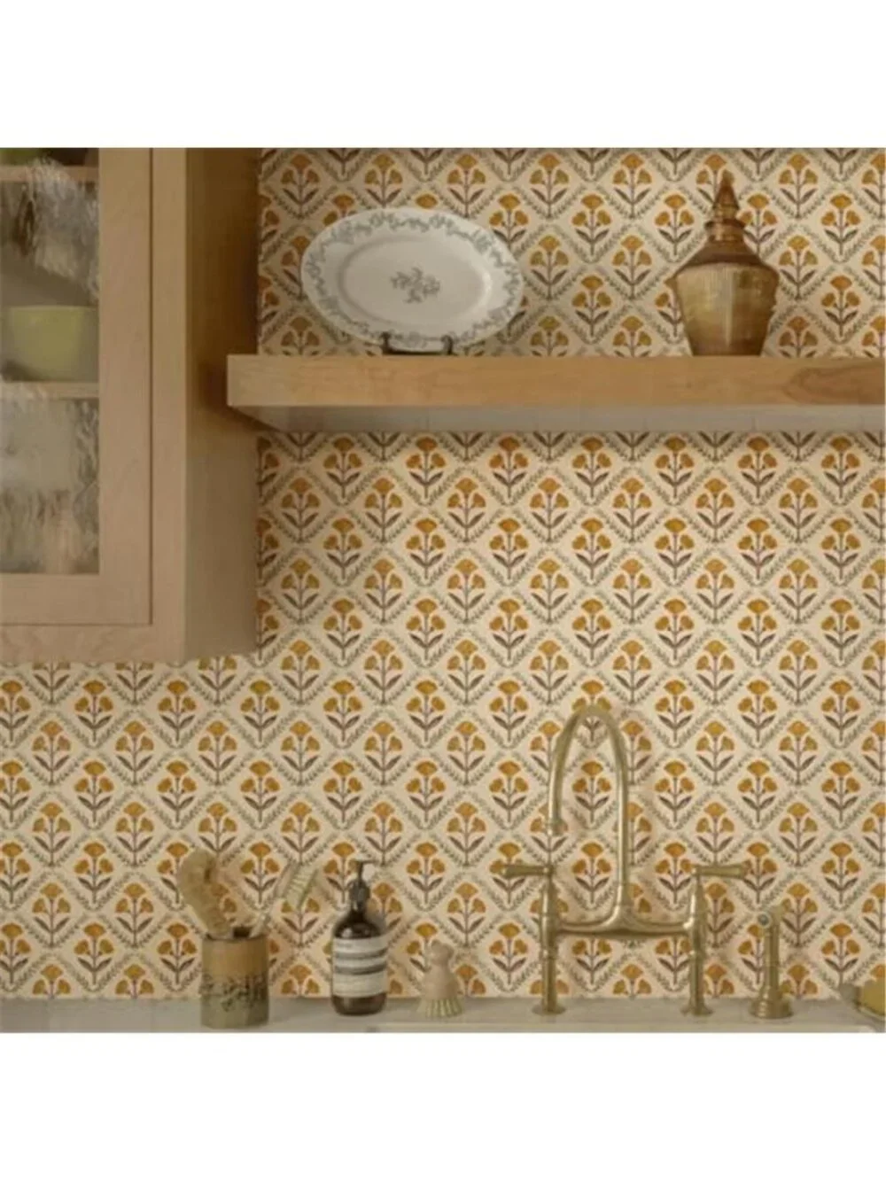 Peel And Stick Floral Wallpaper Yellow Flower Contact Paper Self Adhesive